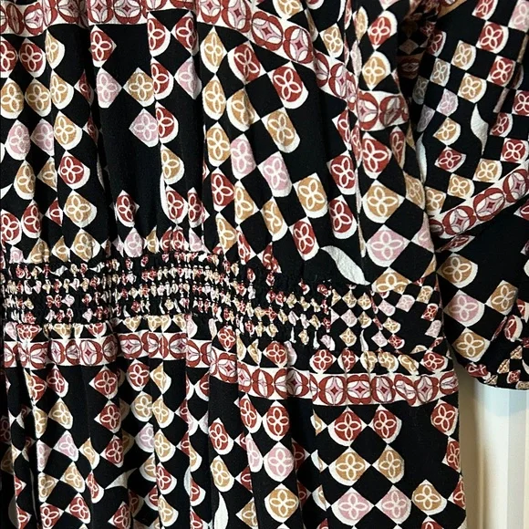 Westbound Black, Pink & Brown Geometric Midi Dress - Picture 7 of 10